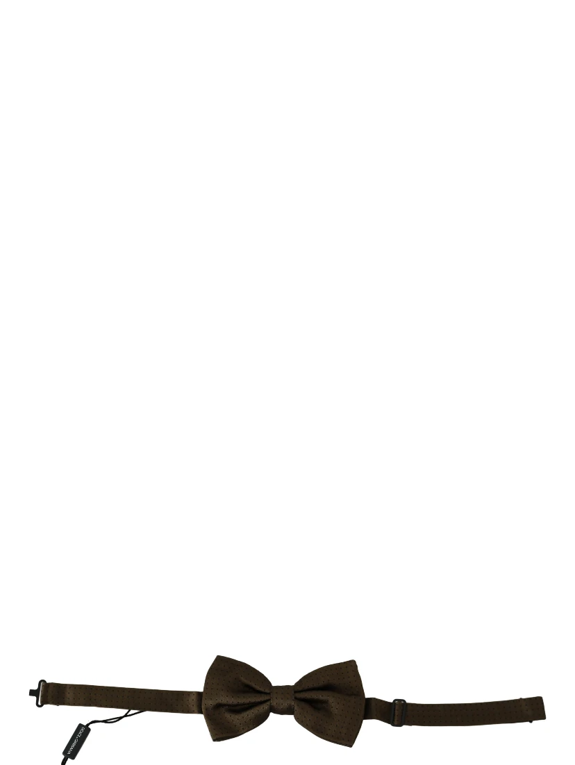 Brown Polka Dots Silk Adjustable Neck Papillon Men Bow Tie