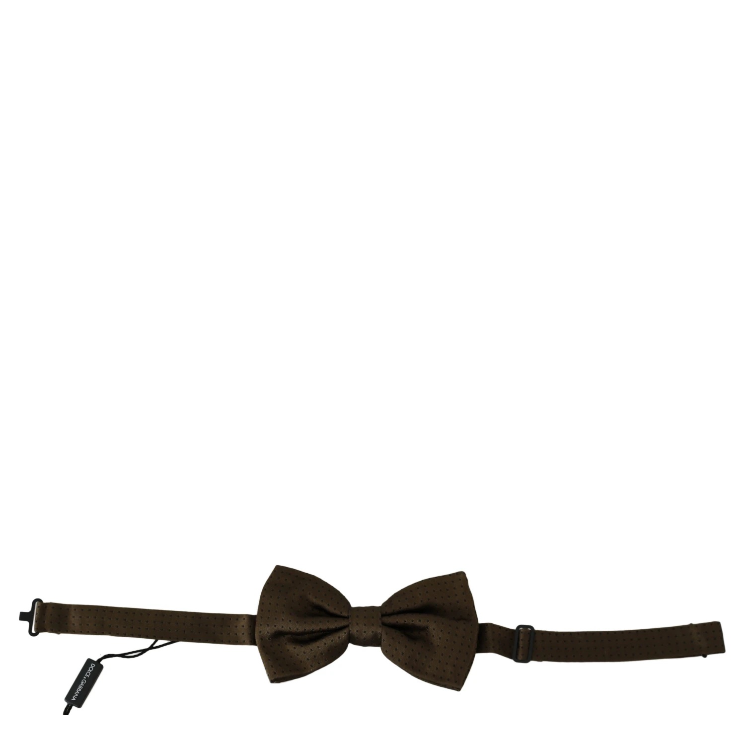 Brown Polka Dots Silk Adjustable Neck Papillon Men Bow Tie