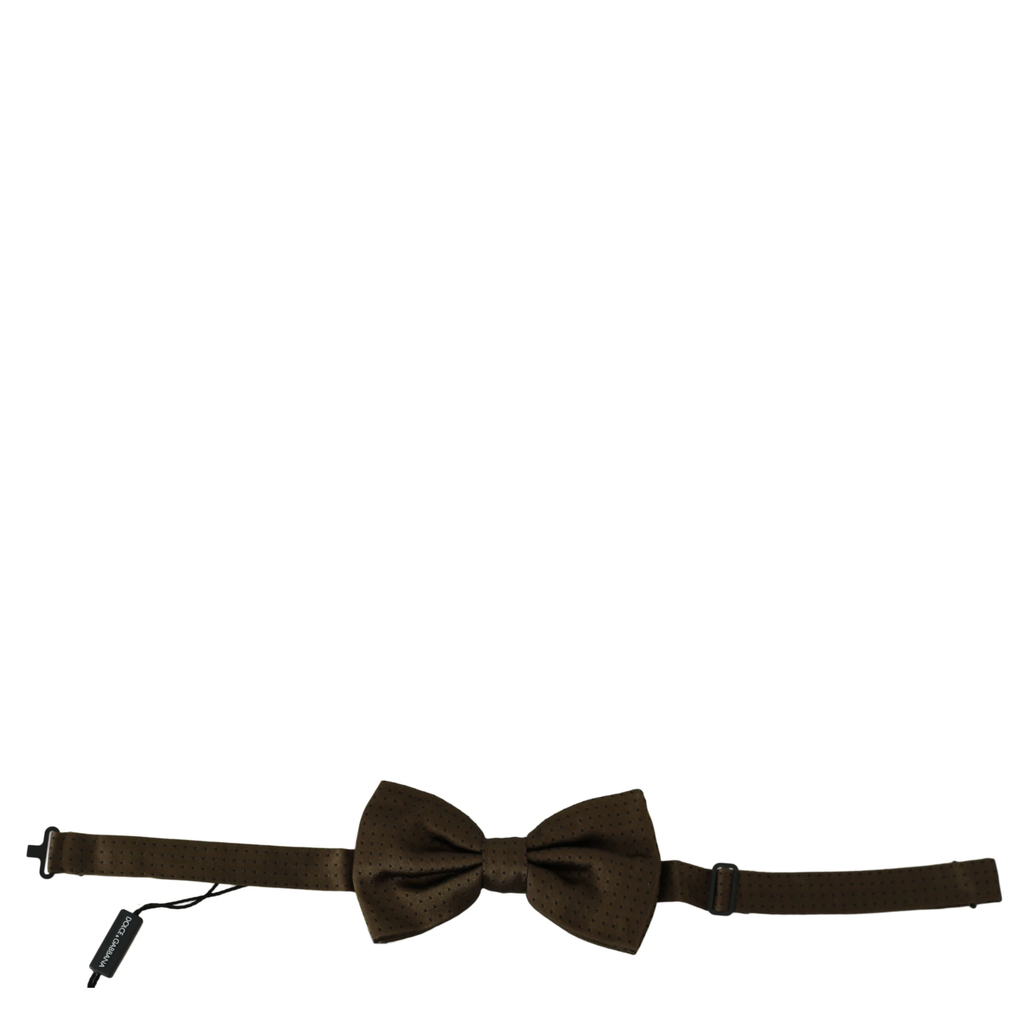 Brown Polka Dots Silk Adjustable Neck Papillon Men Bow Tie
