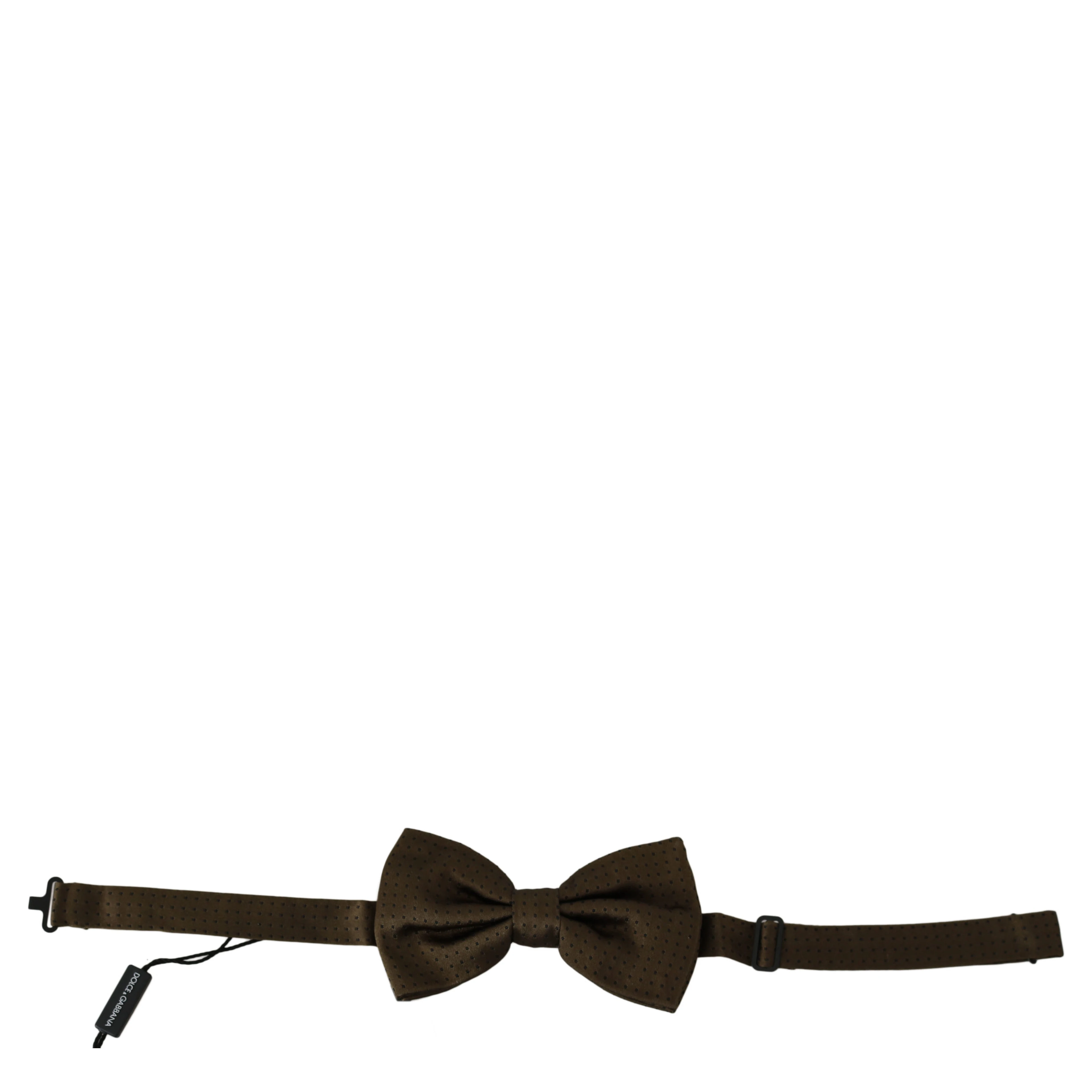 Brown Polka Dots Silk Adjustable Neck Papillon Men Bow Tie
