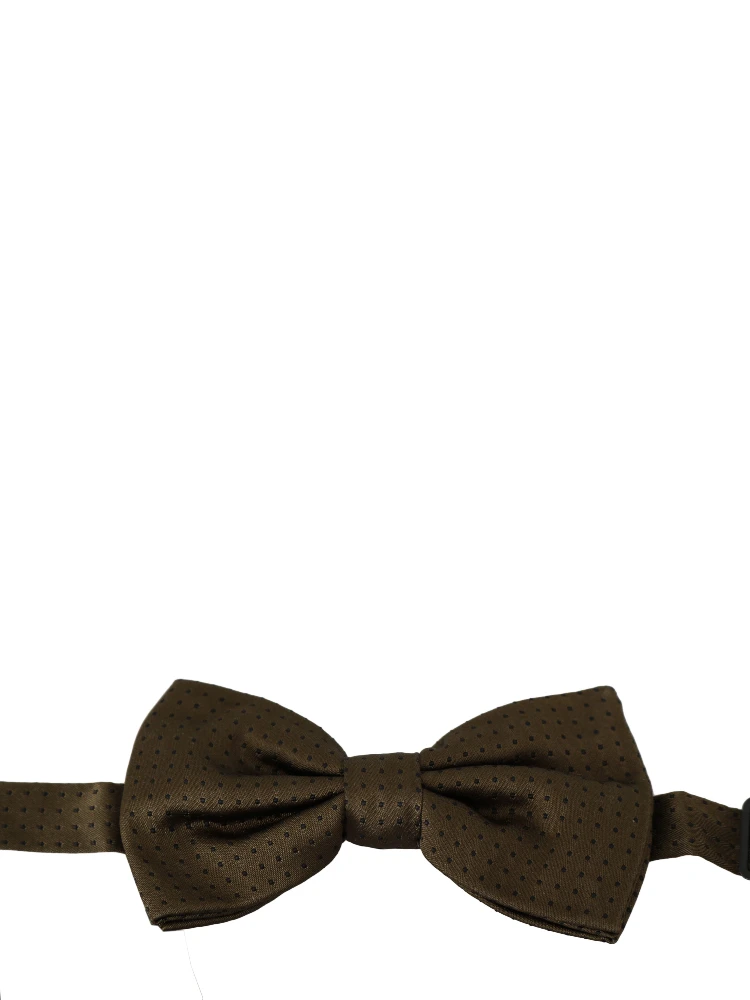 Brown Polka Dots Silk Adjustable Neck Papillon Men Bow Tie alternative