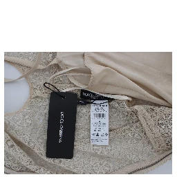 Beige Ricamo Cutout Cotton Sheath Dress