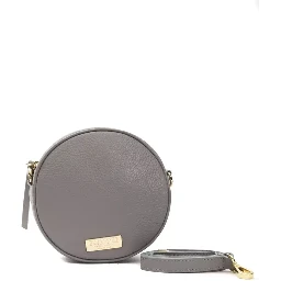 Gray Leather Crossbody Bag