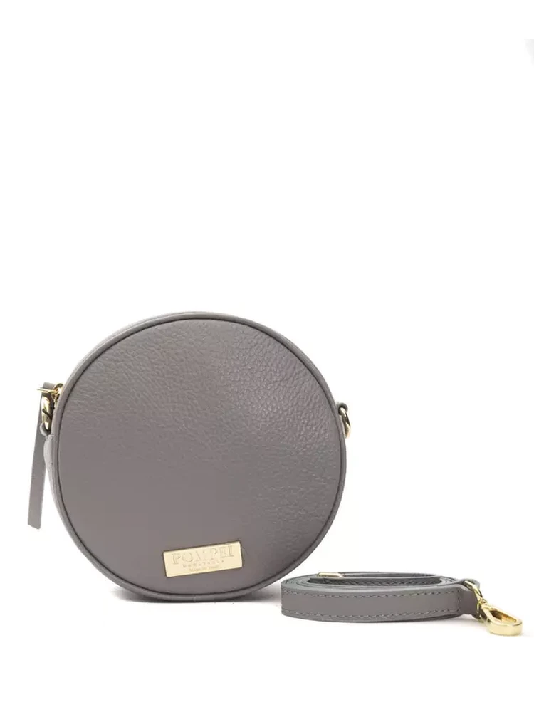 Gray Leather Crossbody Bag