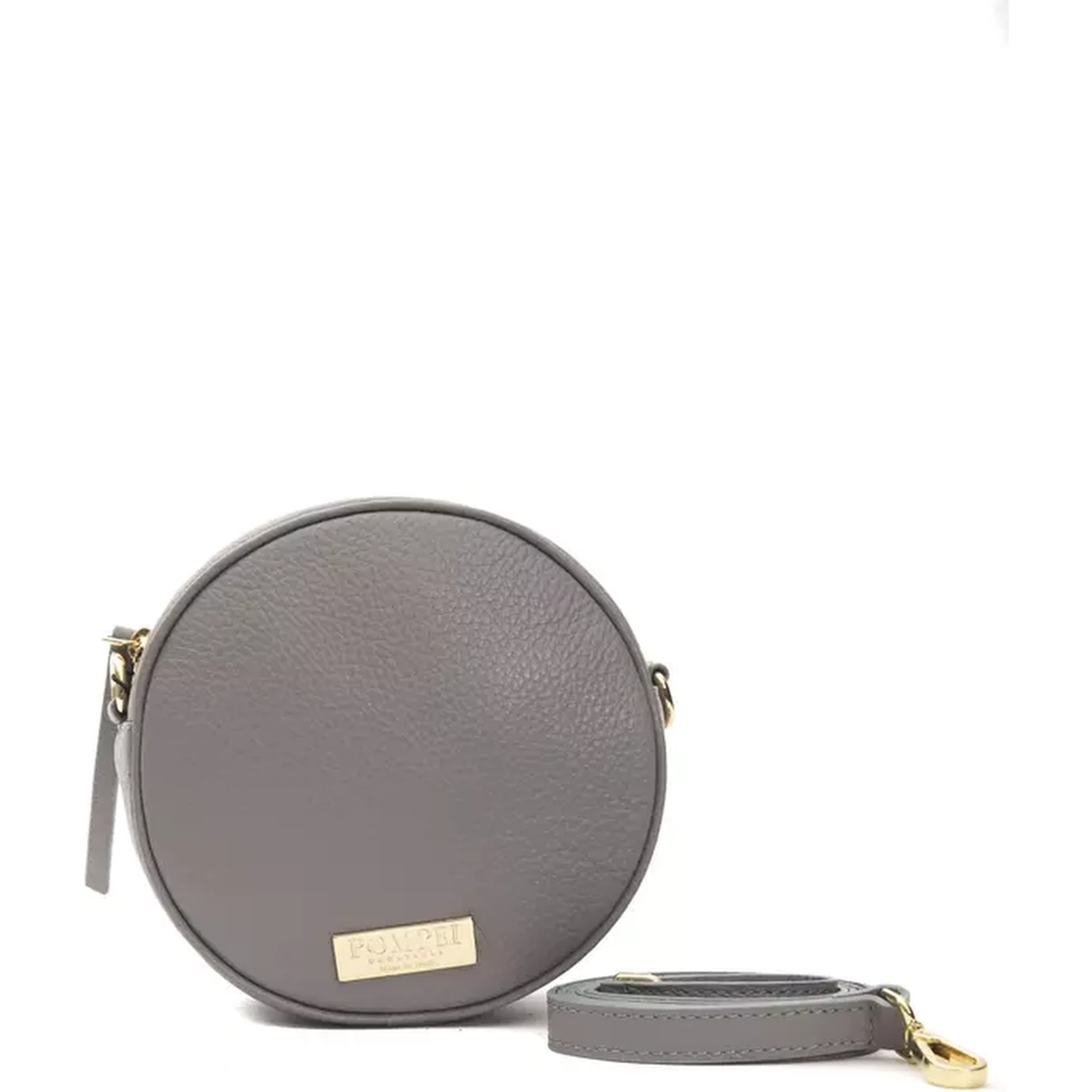 Gray Leather Crossbody Bag