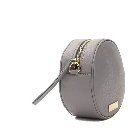 Gray Leather Crossbody Bag