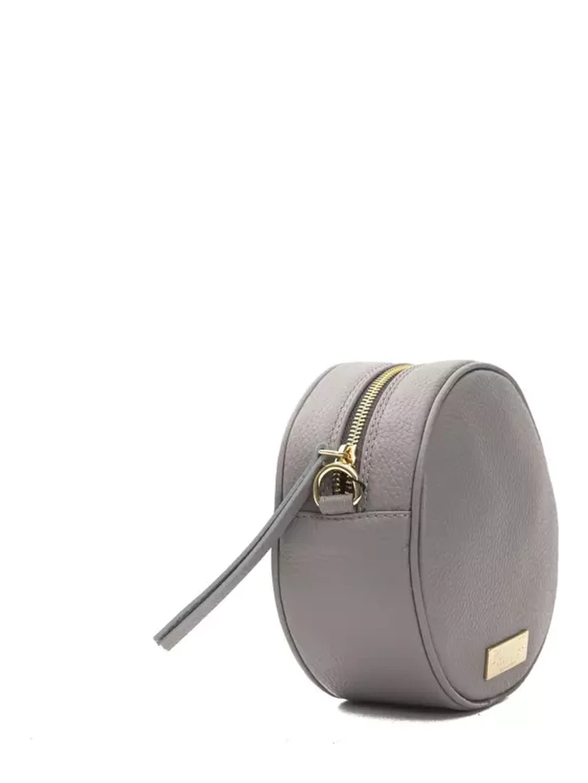 Gray Leather Crossbody Bag