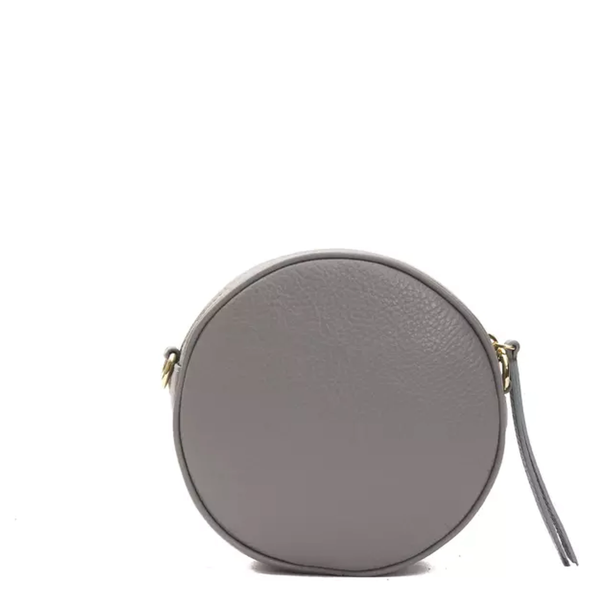 Gray Leather Crossbody Bag