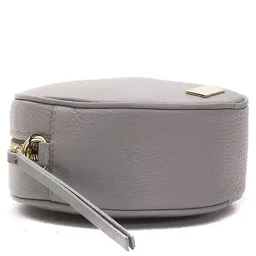 Gray Leather Crossbody Bag