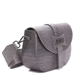 Gray Leather Crossbody Bag