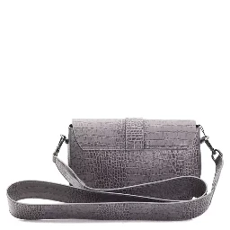 Gray Leather Crossbody Bag