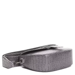 Gray Leather Crossbody Bag