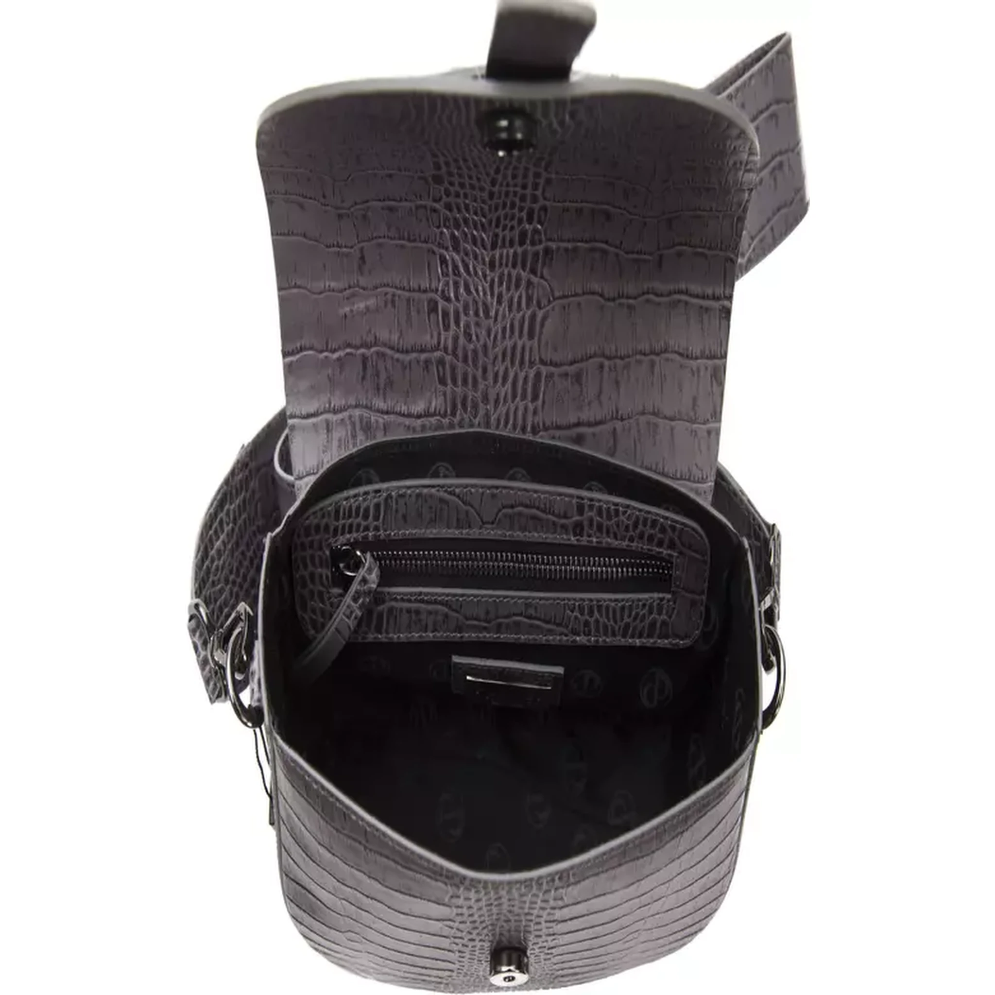 Gray Leather Crossbody Bag