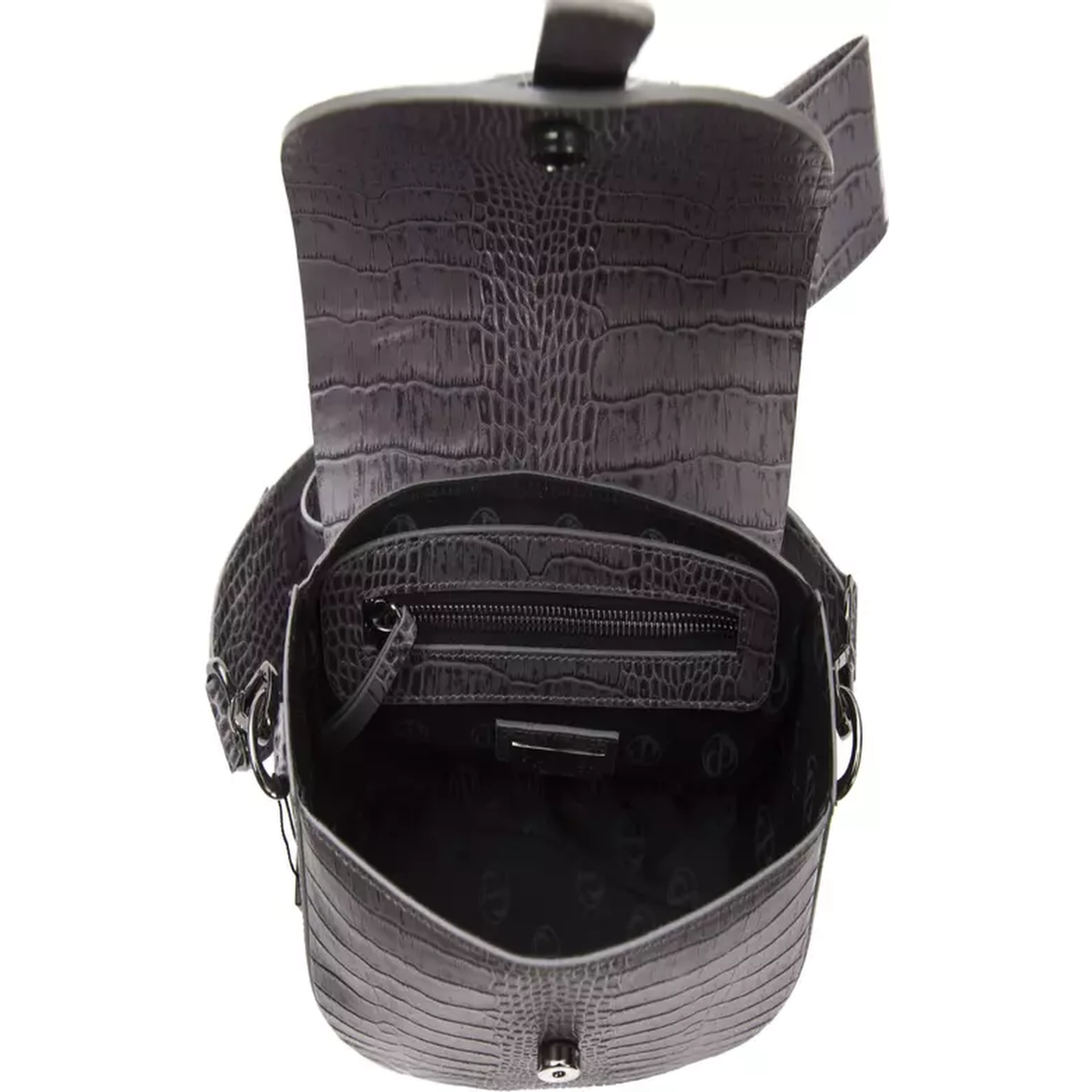 Gray Leather Crossbody Bag