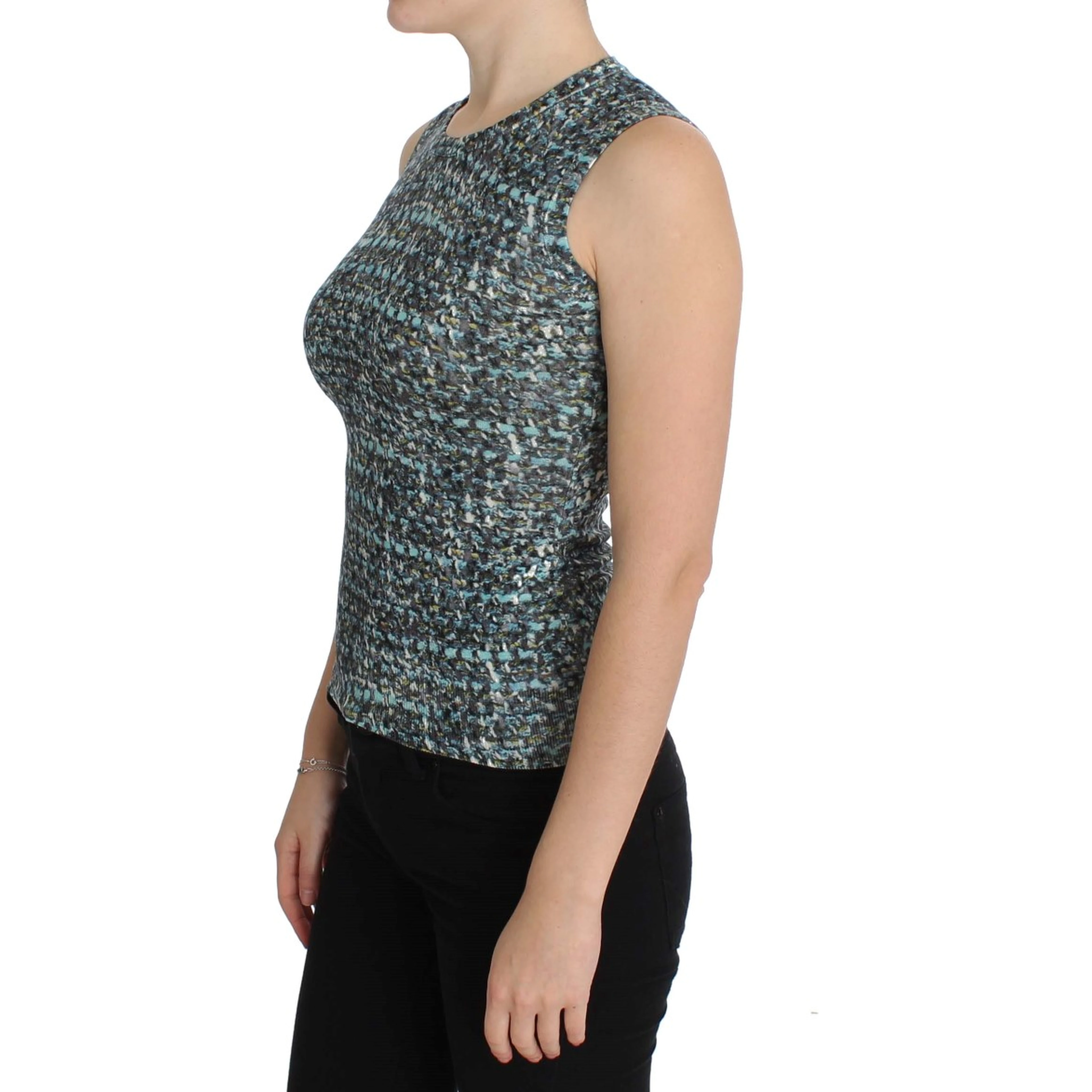 Blue Wool Sweater Sleeveless Pullover