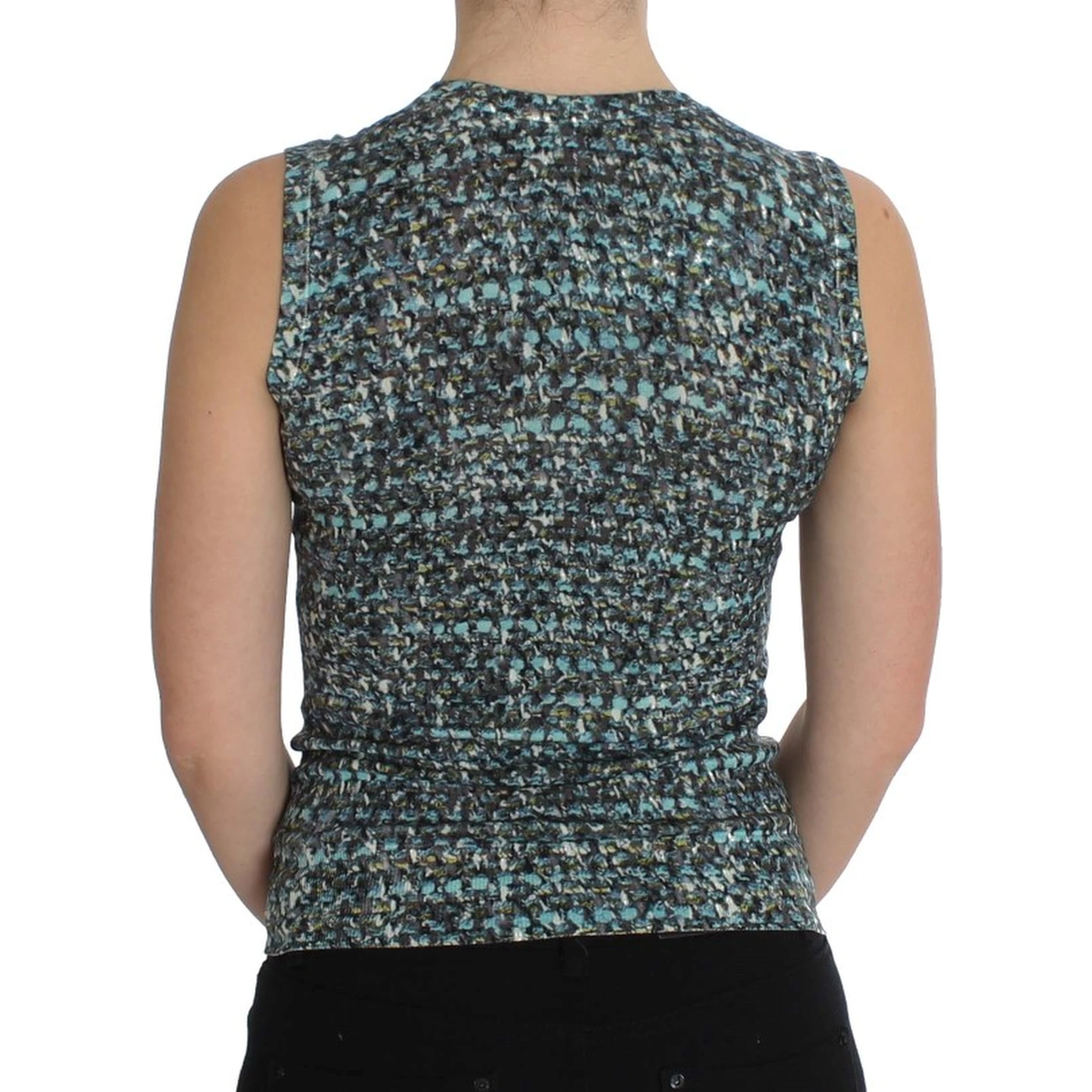 Blue Wool Sweater Sleeveless Pullover