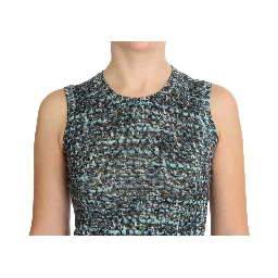 Blue Wool Sweater Sleeveless Pullover