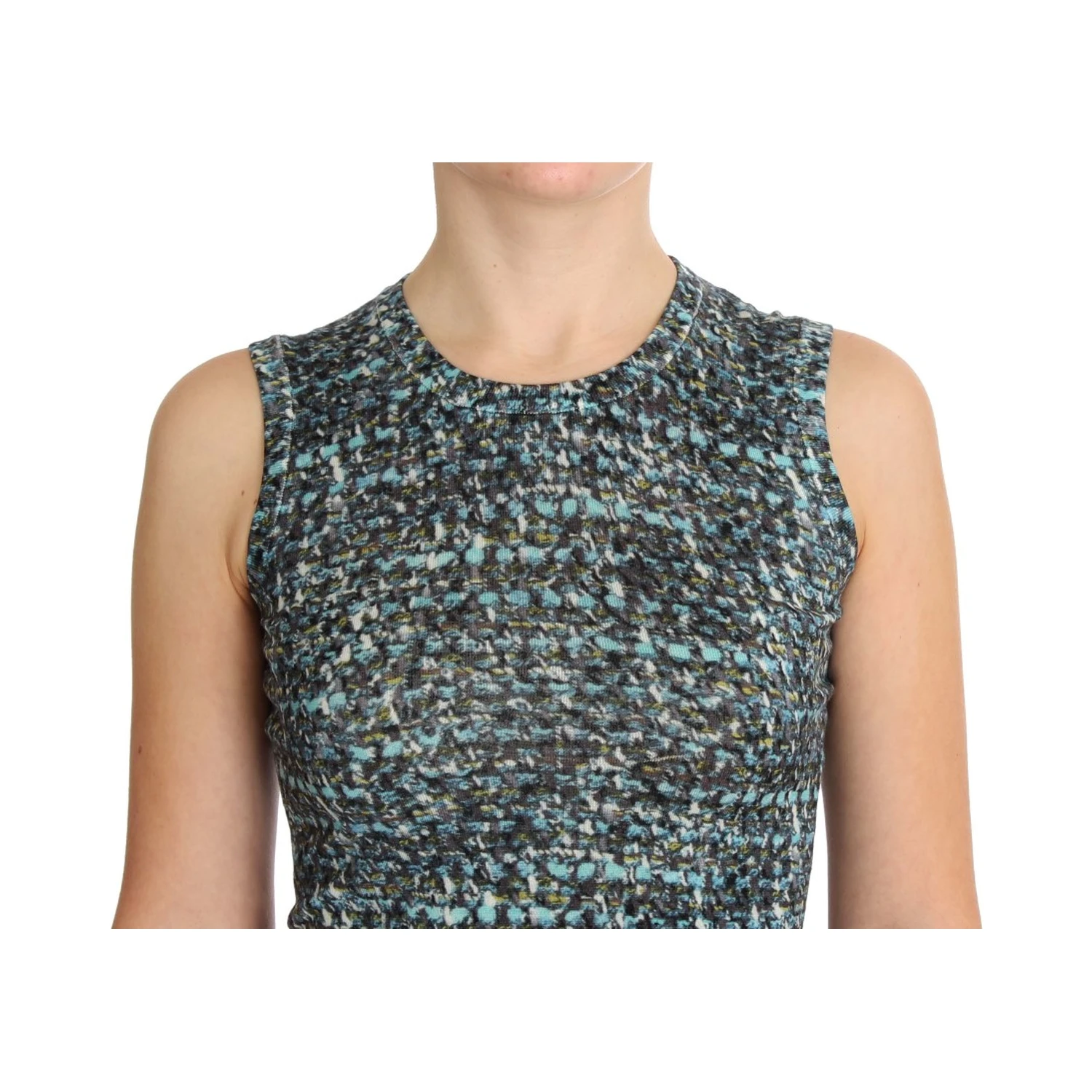 Blue Wool Sweater Sleeveless Pullover