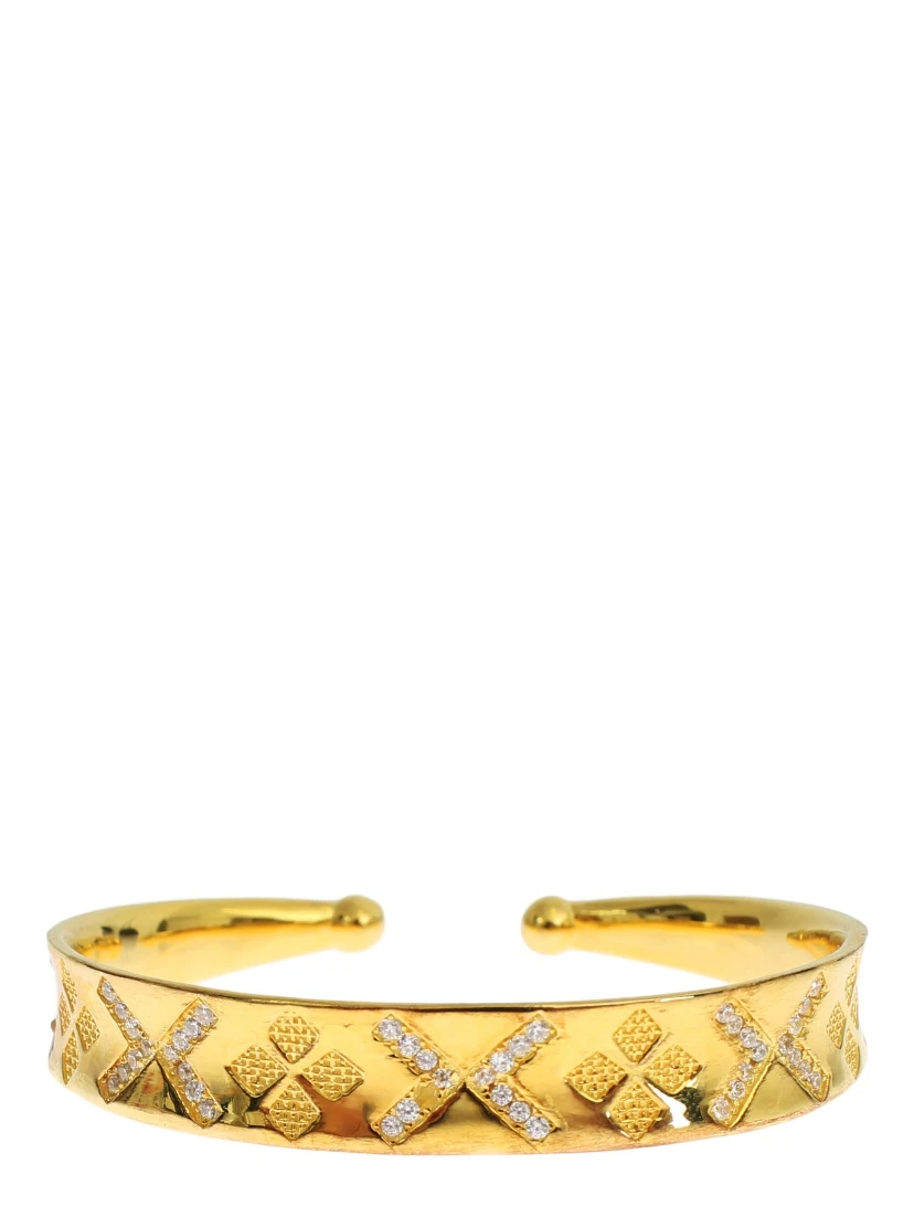 CZ Gold Sterling 925 Silver Bangle Bracelet