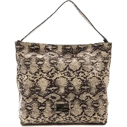 Gray Leather Shoulder Bag