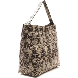 Gray Leather Shoulder Bag