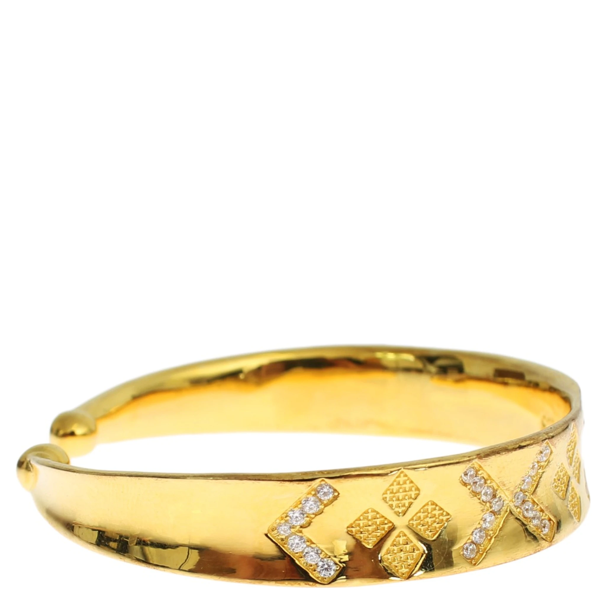 CZ Gold Sterling 925 Silver Bangle Bracelet