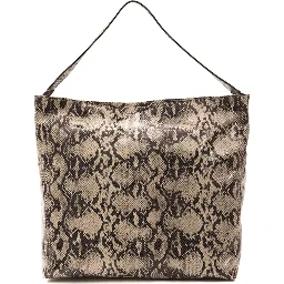 Gray Leather Shoulder Bag