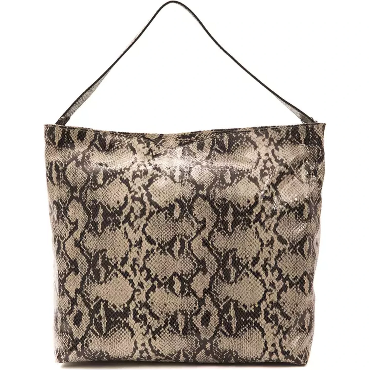 Gray Leather Shoulder Bag