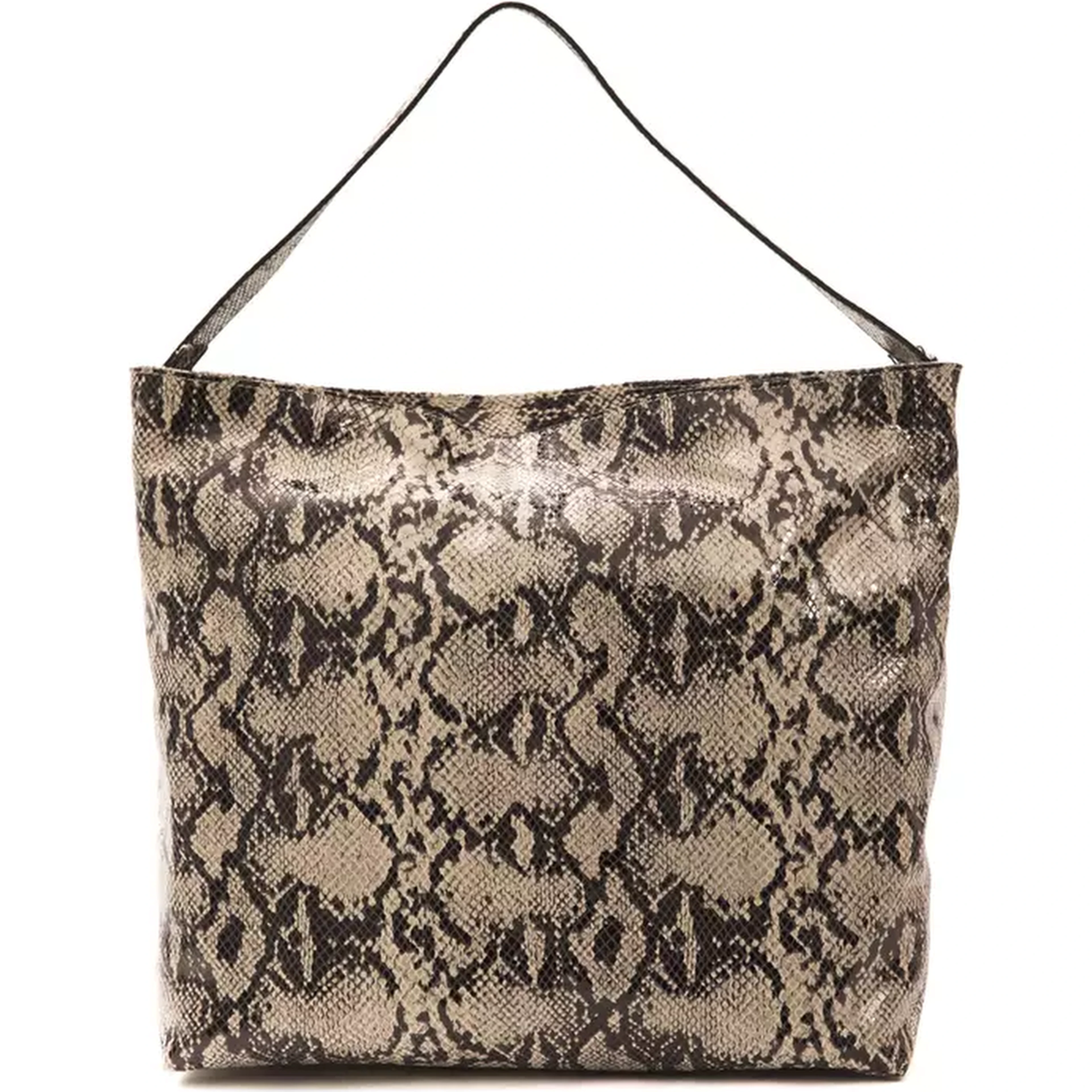 Gray Leather Shoulder Bag