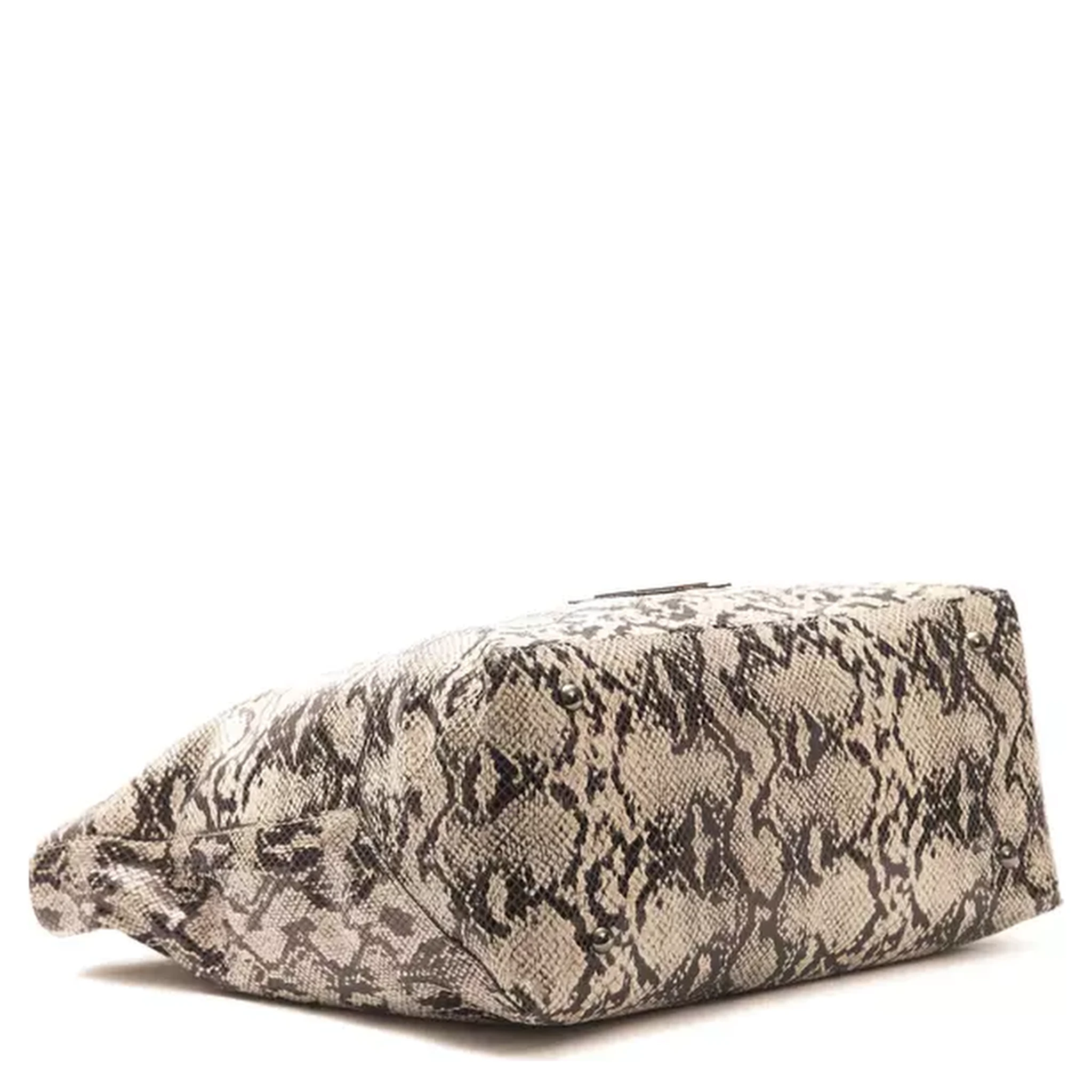 Gray Leather Shoulder Bag