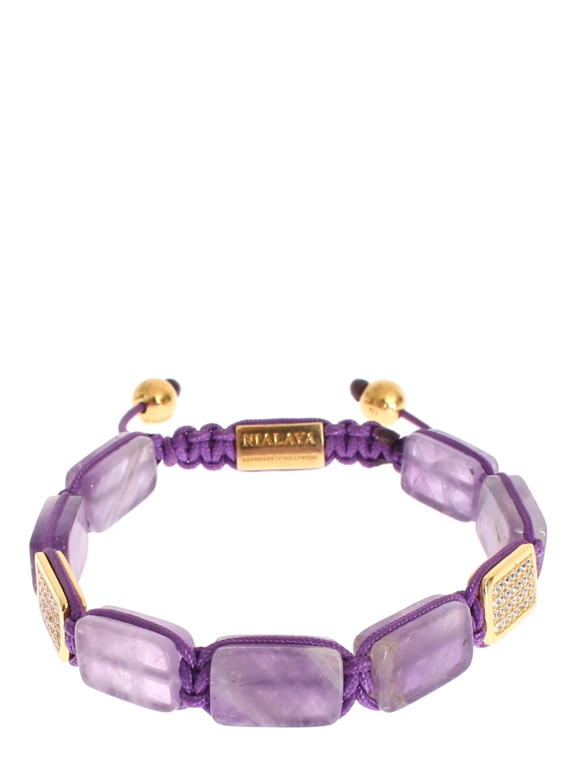 CZ Amethyst 18K Gold 925 Bracelet