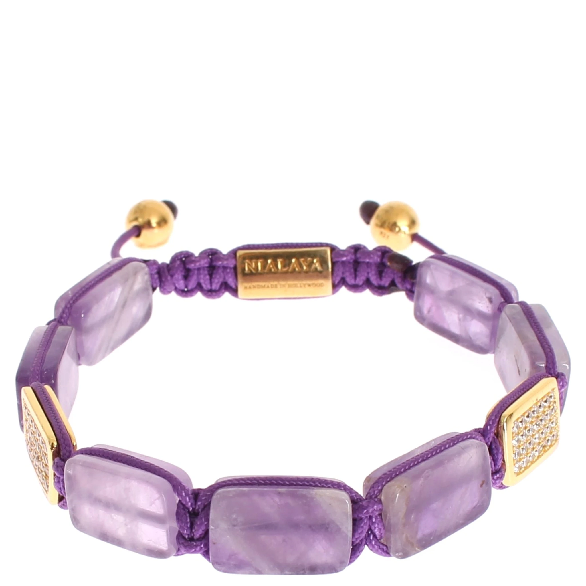 CZ Amethyst 18K Gold 925 Bracelet