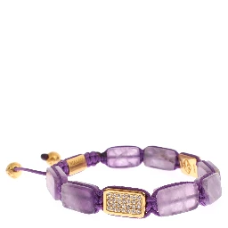 CZ Amethyst 18K Gold 925 Bracelet