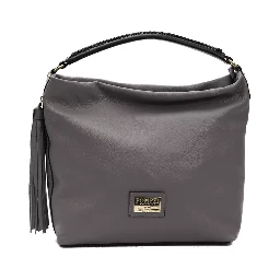 Gray Leather Shoulder Bag