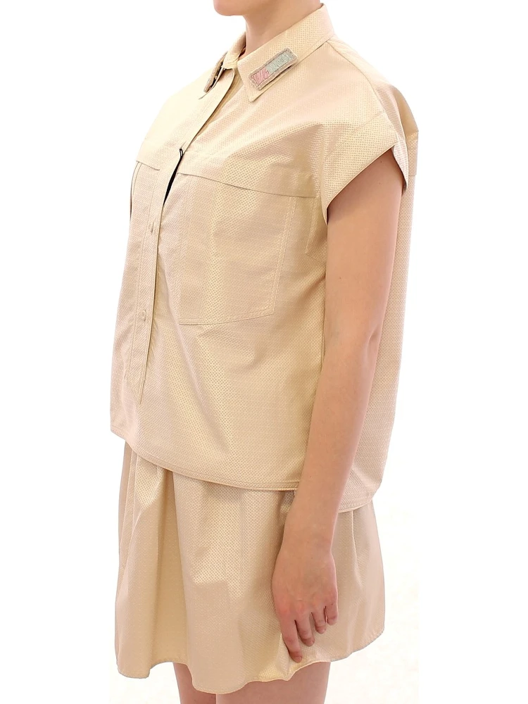 Beige Sleeveless Blouse Top alternative