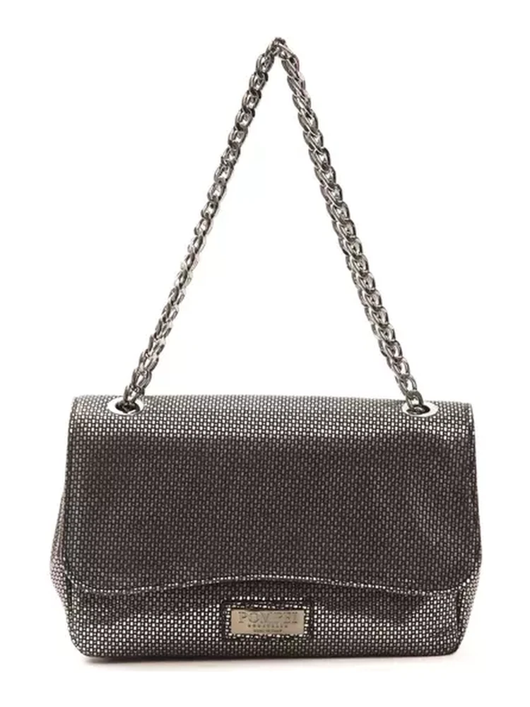 Gray Leather Crossbody Bag