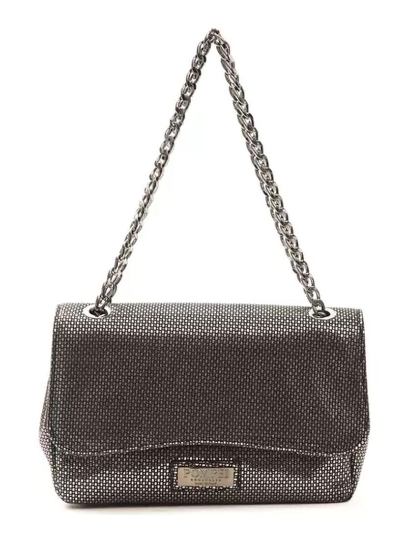 Gray Leather Crossbody Bag
