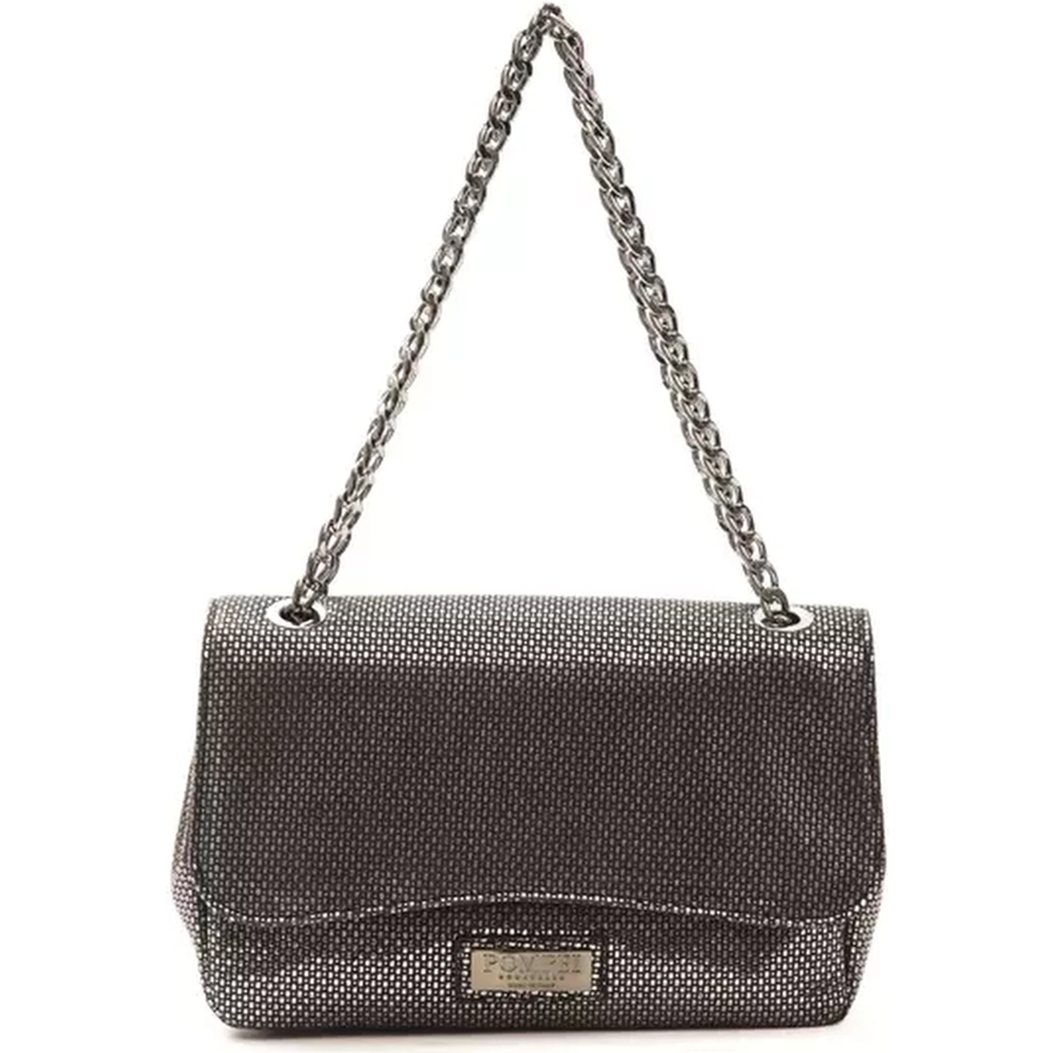 Gray Leather Crossbody Bag