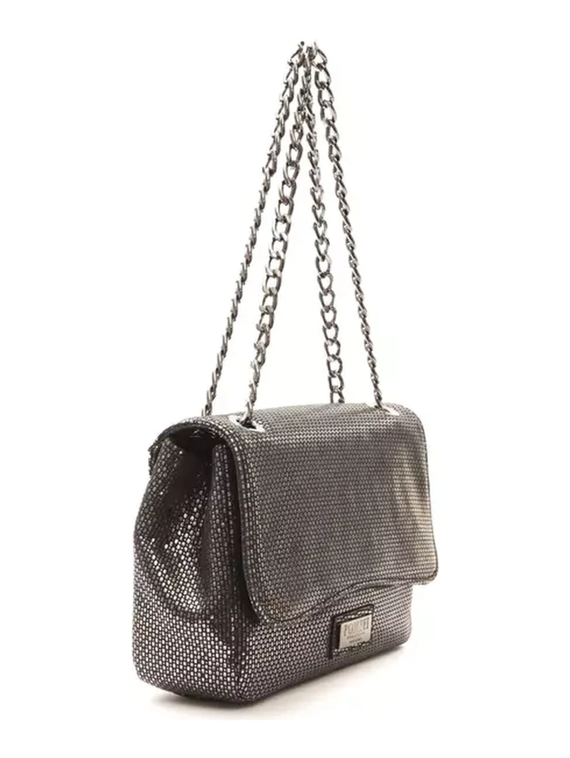 Gray Leather Crossbody Bag