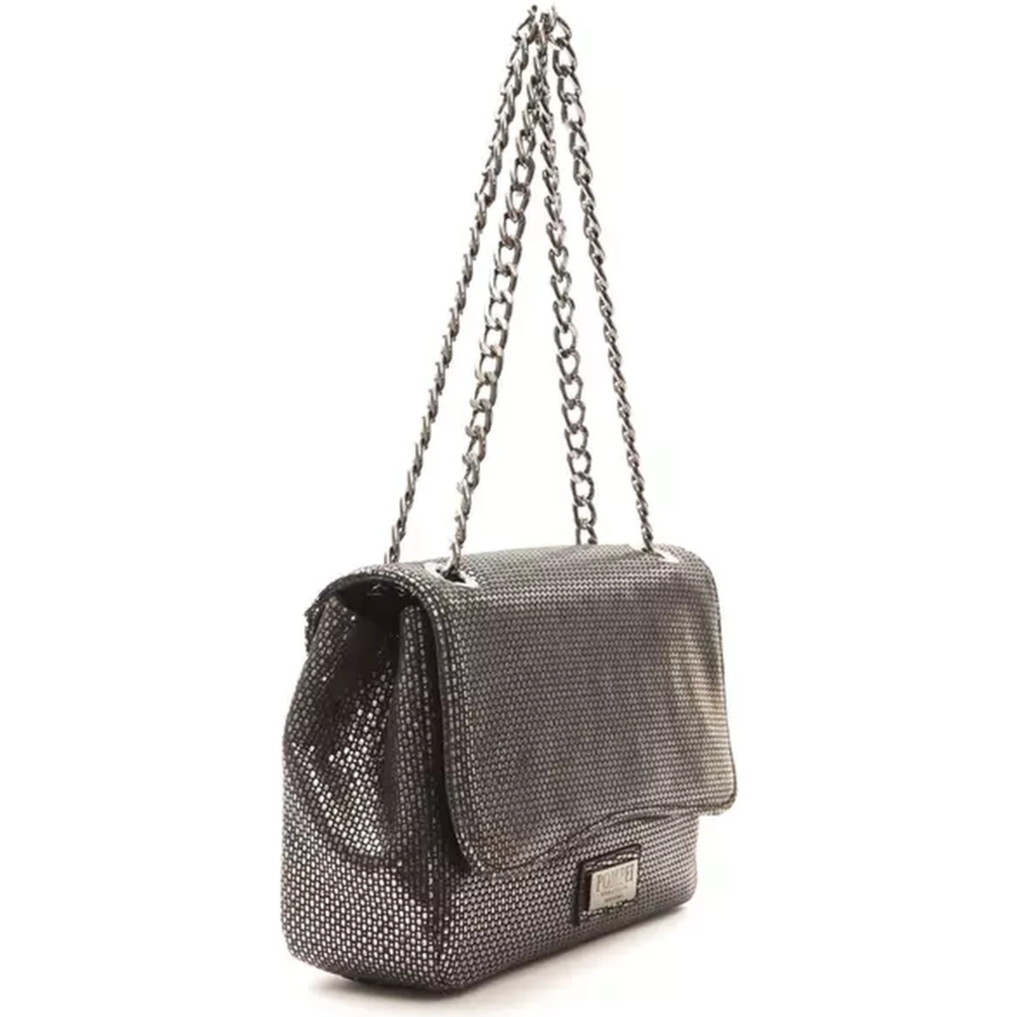 Gray Leather Crossbody Bag