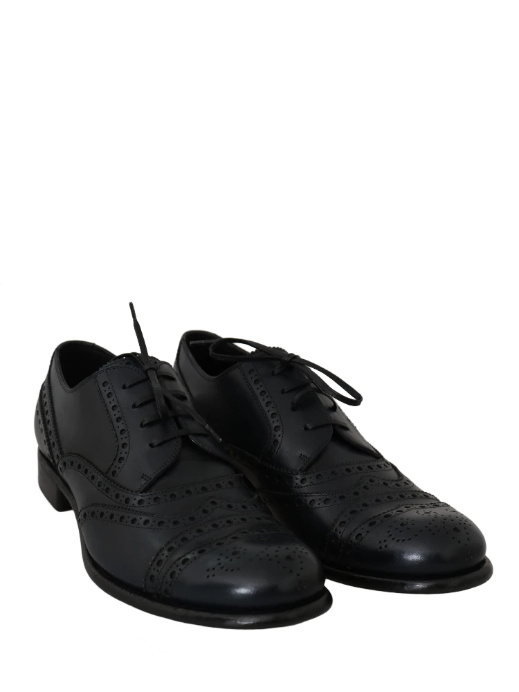 Dark Blue Leather Wingtip Oxford Dress Shoes alternative