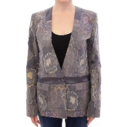 Multicolor Silk Floral Cotton Blazer