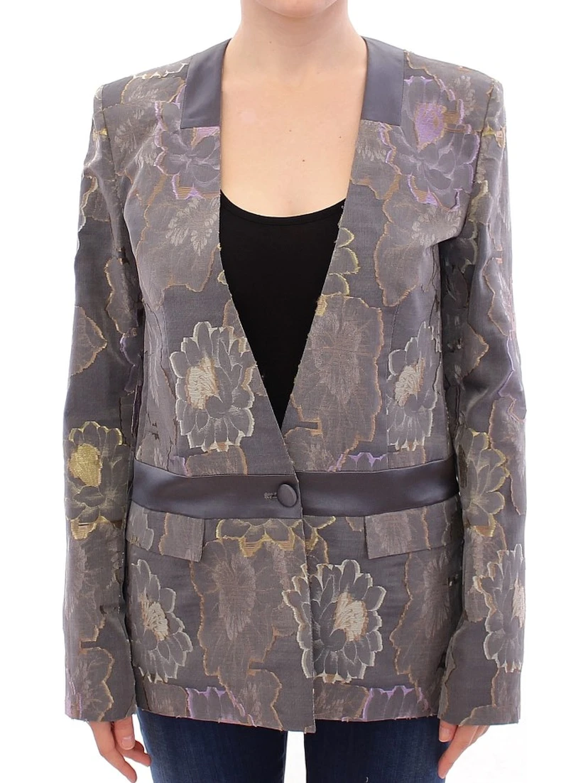Multicolor Silk Floral Cotton Blazer
