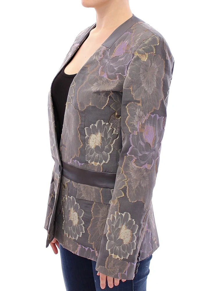 Multicolor Silk Floral Cotton Blazer alternative