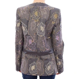 Multicolor Silk Floral Cotton Blazer