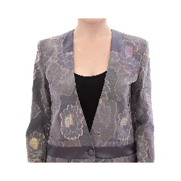 Multicolor Silk Floral Cotton Blazer