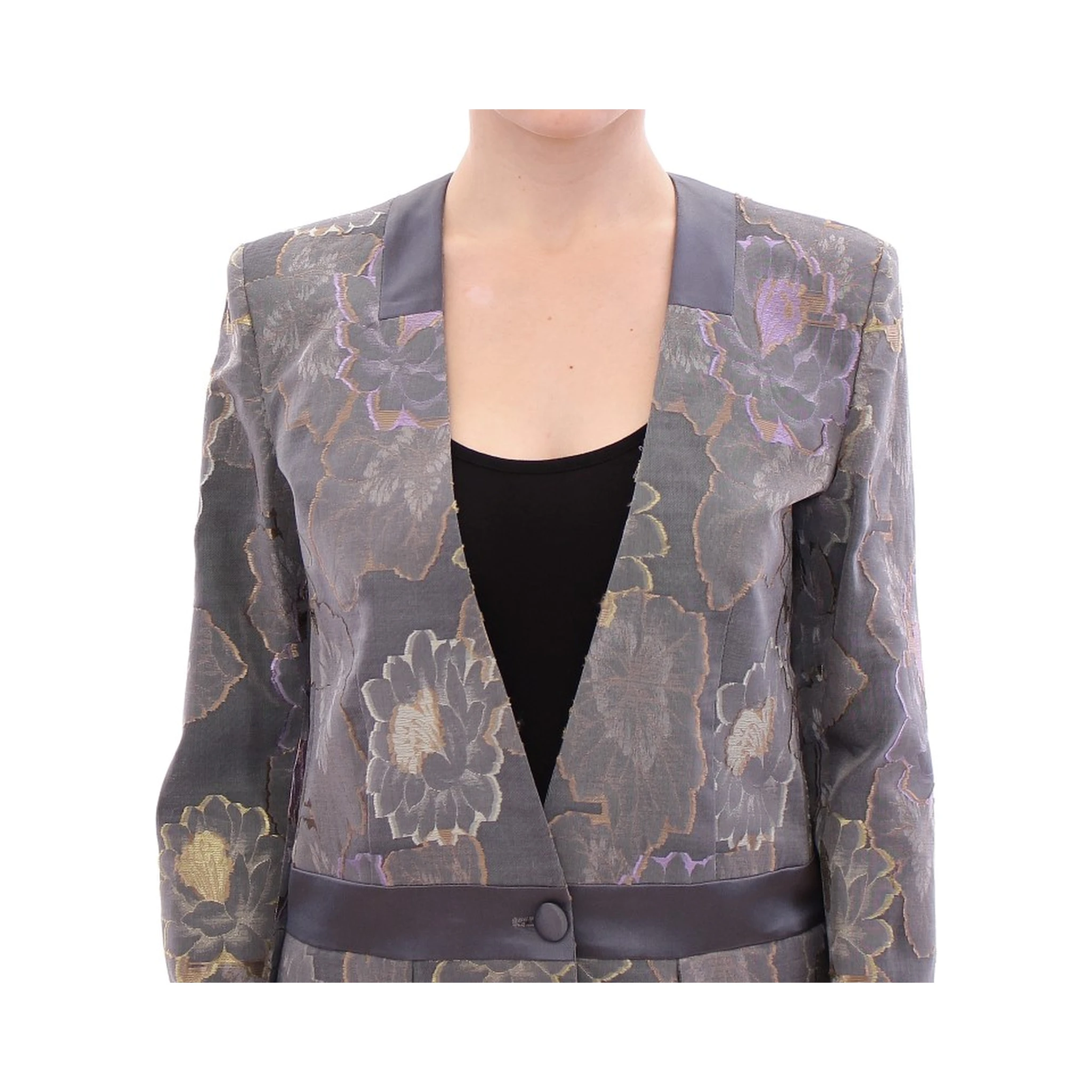 Multicolor Silk Floral Cotton Blazer