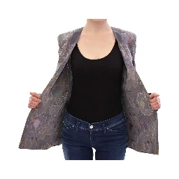 Multicolor Silk Floral Cotton Blazer