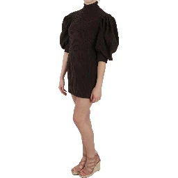 Brown Corduroy Bodycon Cotton Mini Dress
