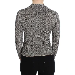Black White Wool Top Cardigan Sweater